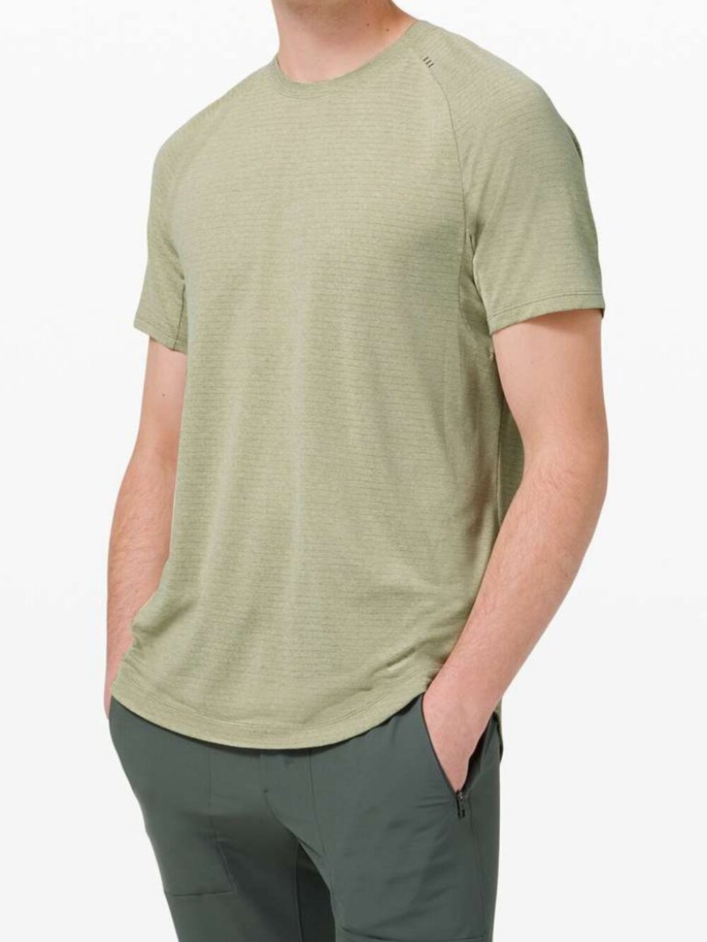 Lululemon Drysense Short Sleeve Heathered Rosemary Green size XL
